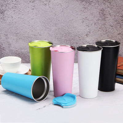 Customized Logo Acceptable Double Wall Stainless Steel Vacuum Coffee Tumbler With Lid