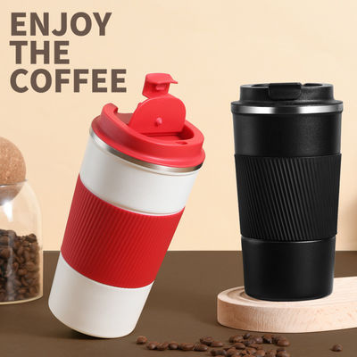 304 Stainless Steel Coffee Mug 380ml 510ml Non-Slip Silicone Recycled Reusable Coffee Cups