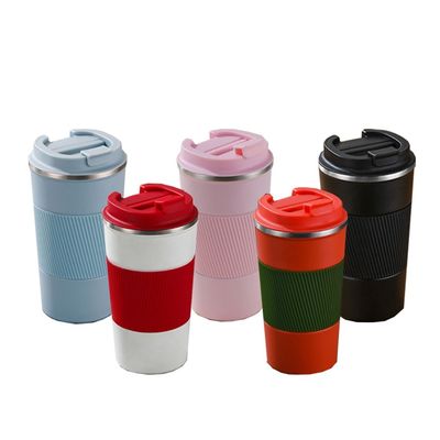 304 Stainless Steel Coffee Mug 380ml 510ml Non-Slip Silicone Recycled Reusable Coffee Cups