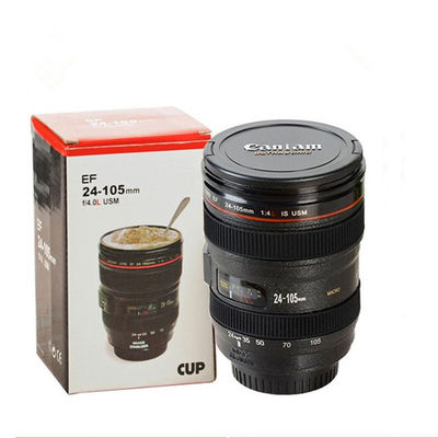Stainless Steel Coffee Mug in Camera Lens Shape for Sustainable and Lightweight