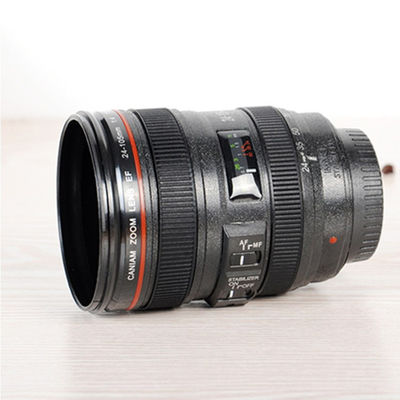 253.4g Double Wall Stainless Steel Camera Lens Coffee Mug for Photography Enthusiasts