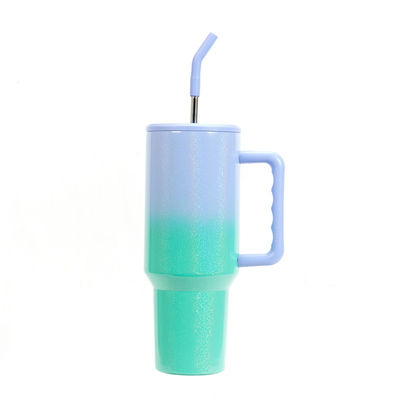 40oz Gradient Rainbow Tumbler Cups With Straw Sustainable and HANDGRIP Accessories