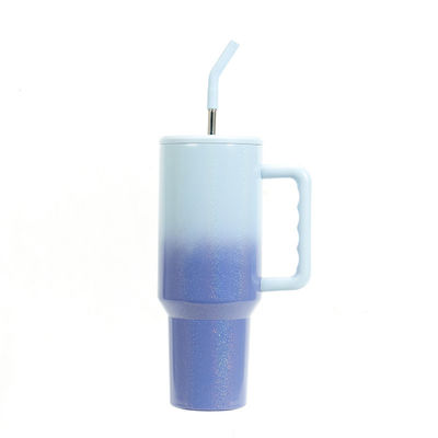 40oz Gradient Rainbow Tumbler Cups With Straw Sustainable and HANDGRIP Accessories