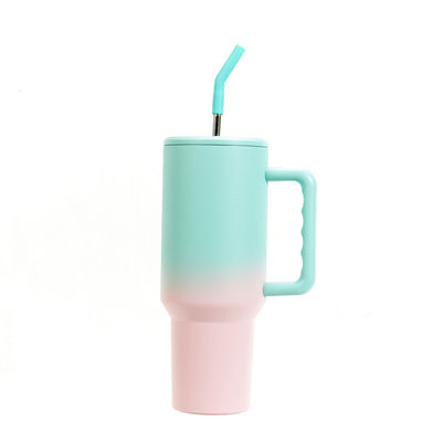 40oz Gradient Rainbow Tumbler Cups With Straw Sustainable and HANDGRIP Accessories