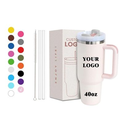 Custom Logo 40 Oz Double Wall Stainless Steel Travel Tumblers Handle for Easy Travel