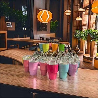 Party Must-Have 2oz Mini Double Wall Insulated Demitasse Cup with Straw and Lids