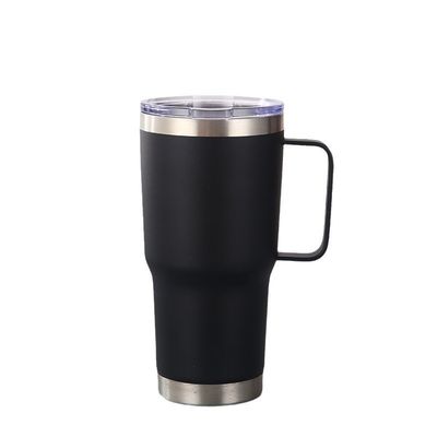 20 oz Double Insulated Stemless Wine Tumbler with Handle and Straw Enhance Your Image
