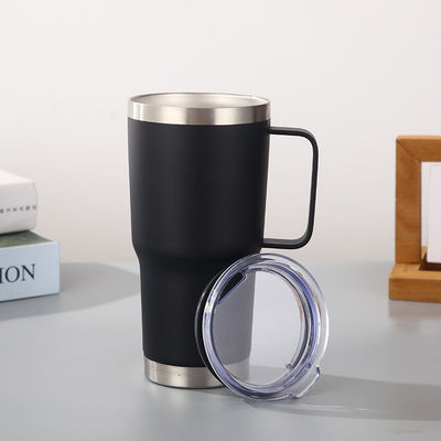 20 oz Double Insulated Stemless Wine Tumbler with Handle and Straw Enhance Your Image