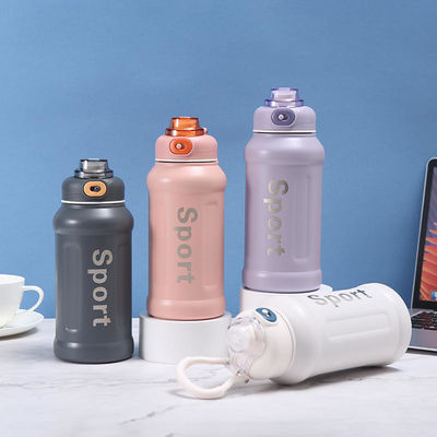 850ml Sports Design Vacuum Insulated Stainless Steel Thermal Mug with Handle and Straw