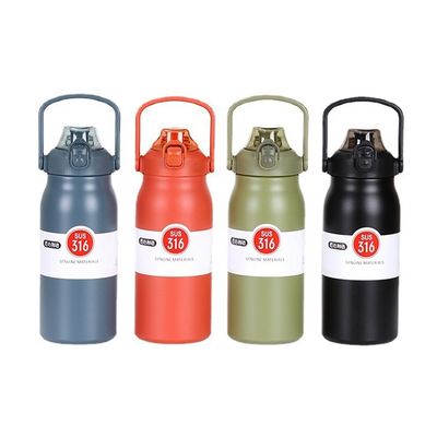 Outdoor Water Bottle with Portable Handle and Bounce Cover Accepts Customized Colors