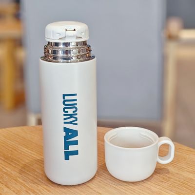 Stainless Steel Kids Water Bottle 500ml Cute Tumbler Cup with Custom Pattern and Lid