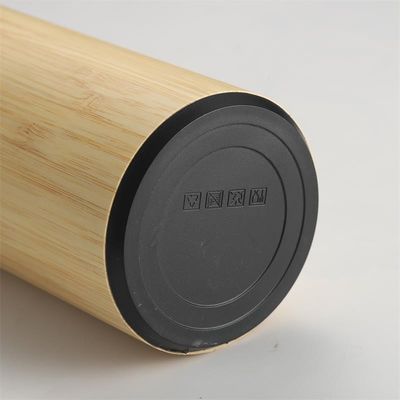 Metal Type Stainless Steel Customised Bamboo Wood Thermos Drinking Flask with Wood Lid