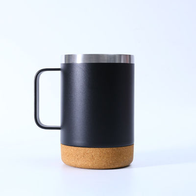 Best Sale Double Wall Insulated Stainless Steel Coffee Cup with Cork Bottom and Handle