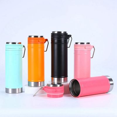 Customized Color 750ml Double Walled Stainless Steel Thermos Water Bottle with Handle