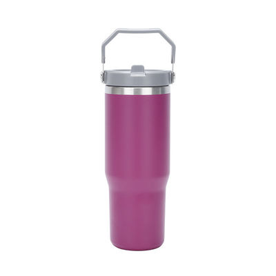 Minimalist Design Style 30oz BPA Free Vacuum Insulated Tumbler with Flip Straw Thermos