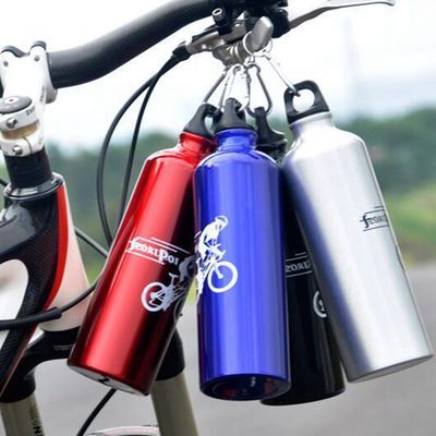 Mountain Bike Water Bottle with Carabiner and Boiling Water Applicable in Aluminum Alloy